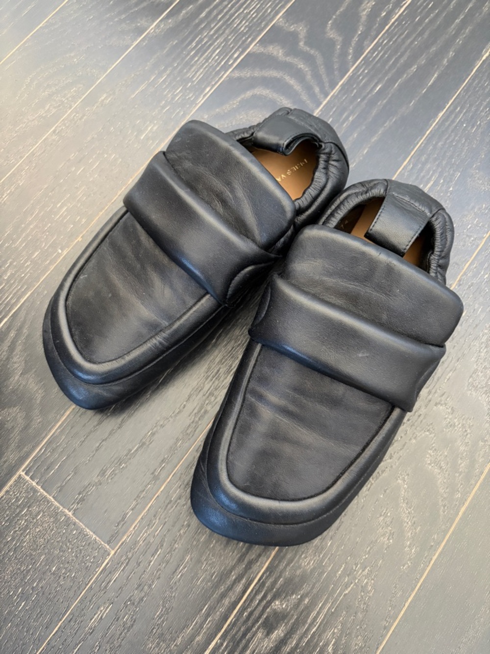 Dries Van Noten Black Padded Slip-On Loafers
